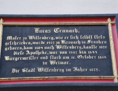 Schloßstr. 1, Cranach-Apotheke, Schild, 03.10.2014, LWi-0044