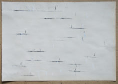2018-01-11 II, weisse Kreide und Kohle auf Zeichenpapier, 35,3 x 50,6 cm