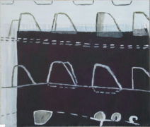 BOOTE, 2009, Tusche, Gesso auf weissem Karton und schwarzem Papier, 25,8 x 30,5 cm