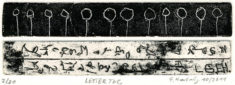 E. Hartwig, LETTER TO C, 10/2011, 2-sw-Strichätzplatten, zus. 4,5 x 13,7 cm