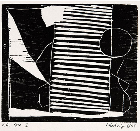 o.T., 6/1995, Holzschnitt, 9,7 x 11,2 cm