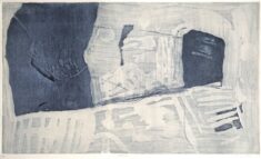 WICHTE, 2001, 2-Farb-Aquatintaradierung, teils geschabt und Kaltnadel, im Hochdruck überdruckt, 28,7 x 48,8 cm, Unikat