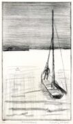 EBERHARD HARTWIG, FERNER STRAND, zu Alexandra Leipold, 8/2015, Kaltnadelradierung, Aufl. 1/7, 24,5 x 14,5 cm