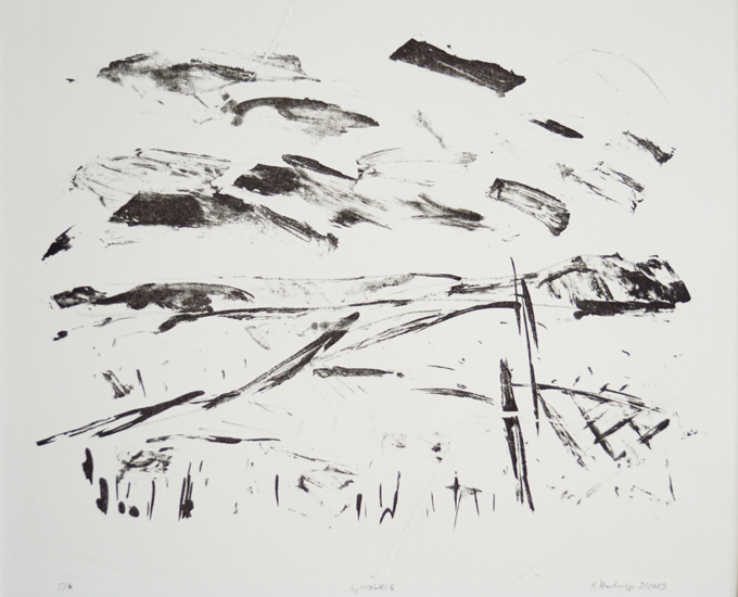 L,WOLKIG, 2/2009, Kreide-Tusche-Lithographie, 22 x 30 cm, sign. 5/6