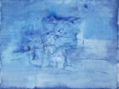 SOPHIE NATUSCHKE, difus 4 _Krabat blau 4, 2010, Aquarell, Kreide, geprägt 50 x 65 cm