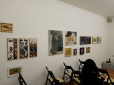 Arbeiten-Präsentation mit Leinwänden, Galerie grünstr., Melange Colore II, Foto: E. Hartwig, 13.11.2025